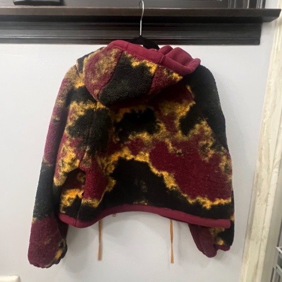 NORDSTROM BP. WOMEN’S CROPPED HOODIE JACKET, SIZE SMALL, MULTICOLOR/BURGUNDY - Picture 7 of 11